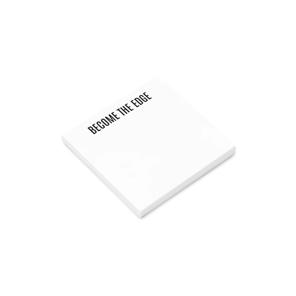 Trader Id Become the Edge statistical advantage post-it notes 3x3 size for disciplined traders white paper with black text