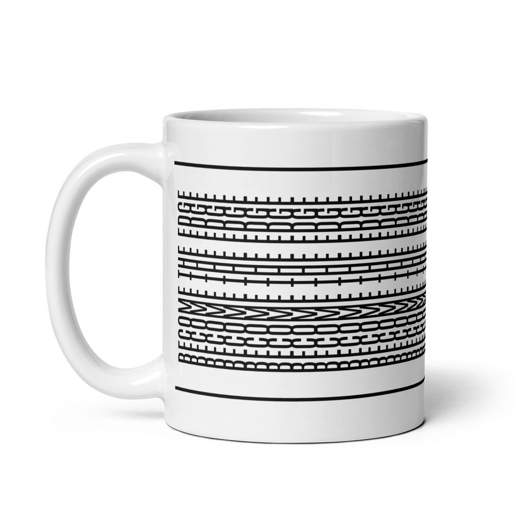 Trader Id Become the Edge statistical advantage abstract geometric pattern white ceramic mug 11oz capacity