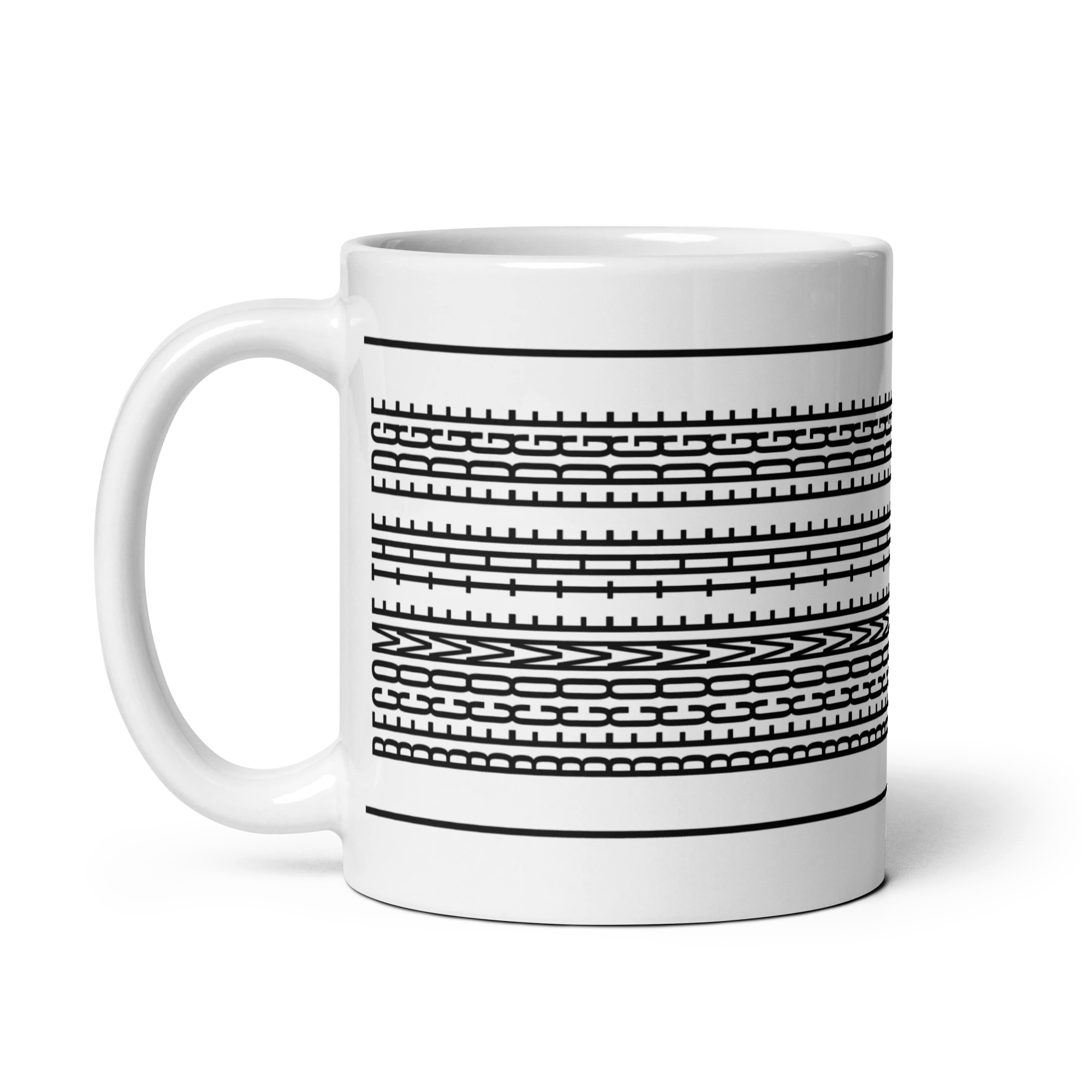 Trader Id Become the Edge statistical advantage abstract geometric pattern white ceramic mug 11oz capacity