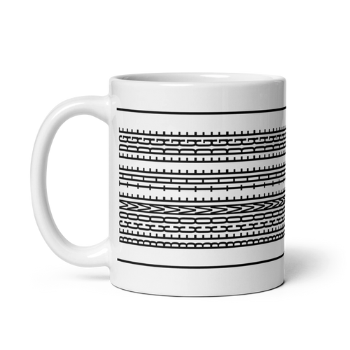 Trader Id Become the Edge statistical advantage abstract geometric pattern white ceramic mug 11oz capacity