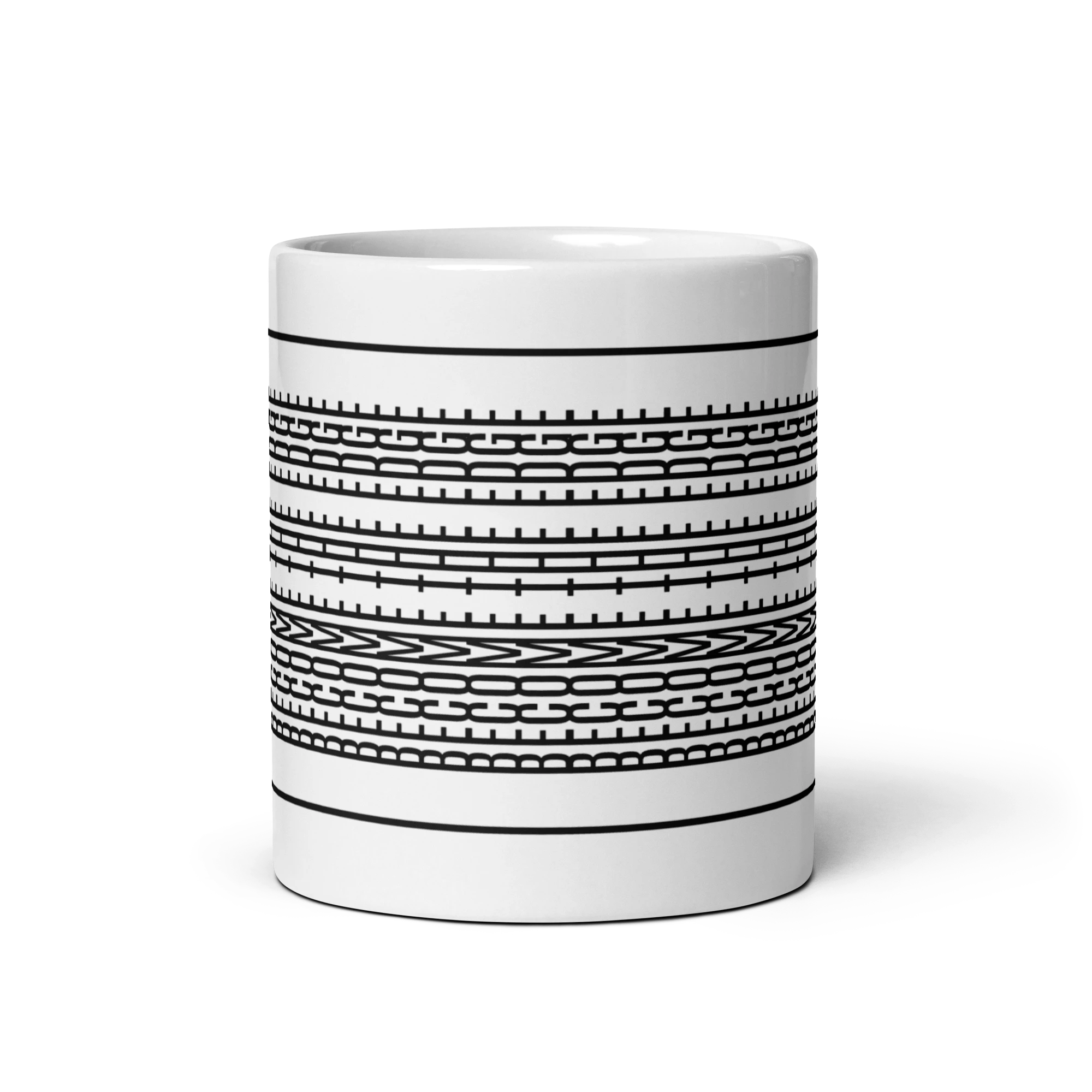 Trader Id Become the Edge statistical advantage abstract geometric pattern white ceramic mug 11oz capacity