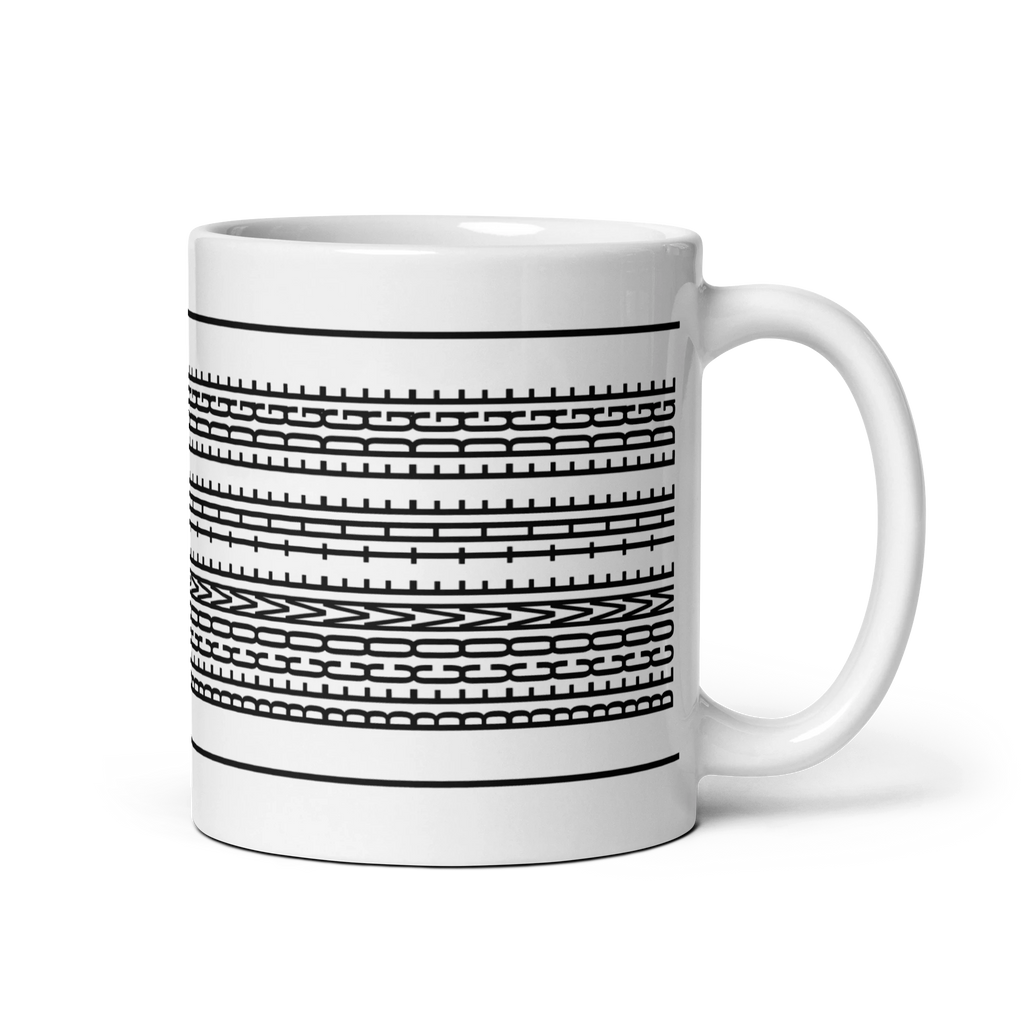 Trader Id Become the Edge statistical advantage abstract geometric pattern white ceramic mug 11oz capacity