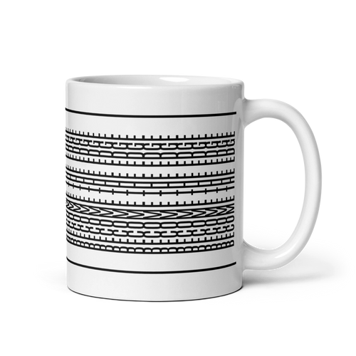 Trader Id Become the Edge statistical advantage abstract geometric pattern white ceramic mug 11oz capacity