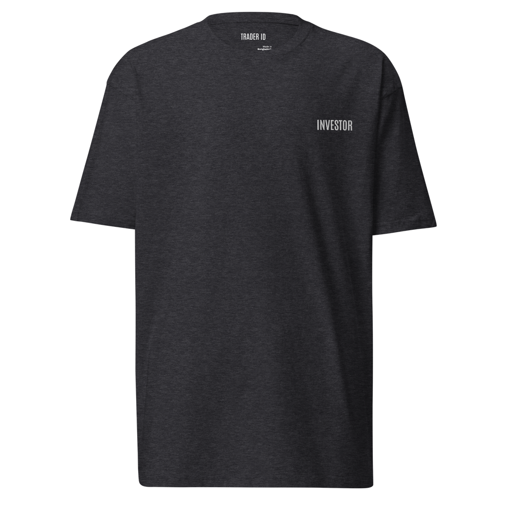Trader Id Investor mens premium heavyweight embroidered t-shirt boxy fit male trading clothing