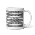 Trader Id ONE % risk rule abstract geometric pattern white ceramic mug 11oz capacity