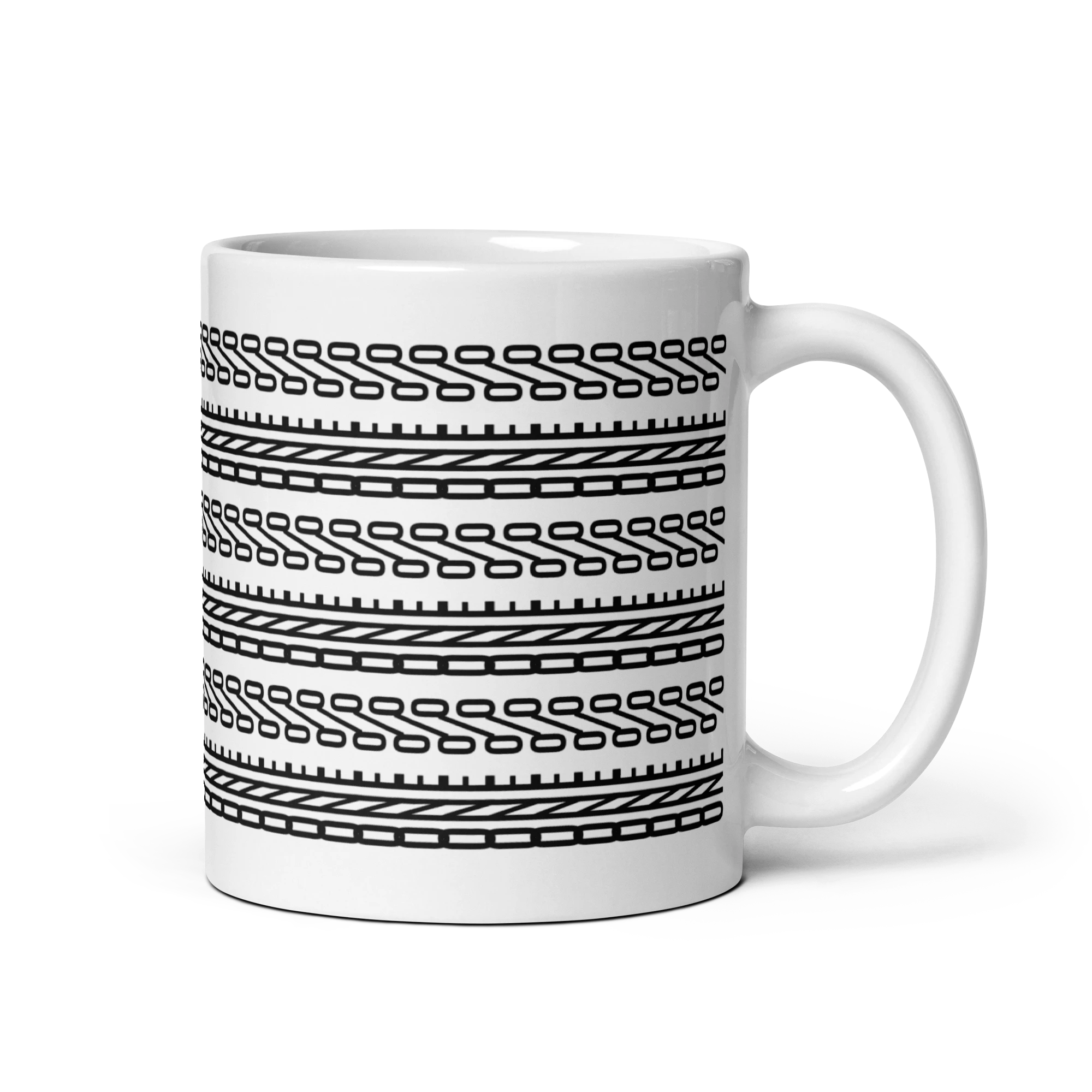Trader Id ONE % risk rule abstract geometric pattern white ceramic mug 11oz capacity