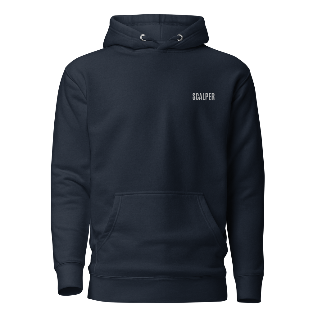 Trader Id Scalper unisex premium embroidered pullover hoodie minimalism style trading streetwear clothing