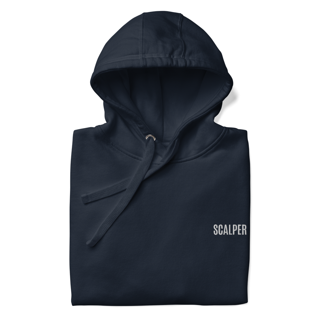 Trader Id Scalper unisex premium embroidered pullover hoodie minimalism style trading streetwear clothing