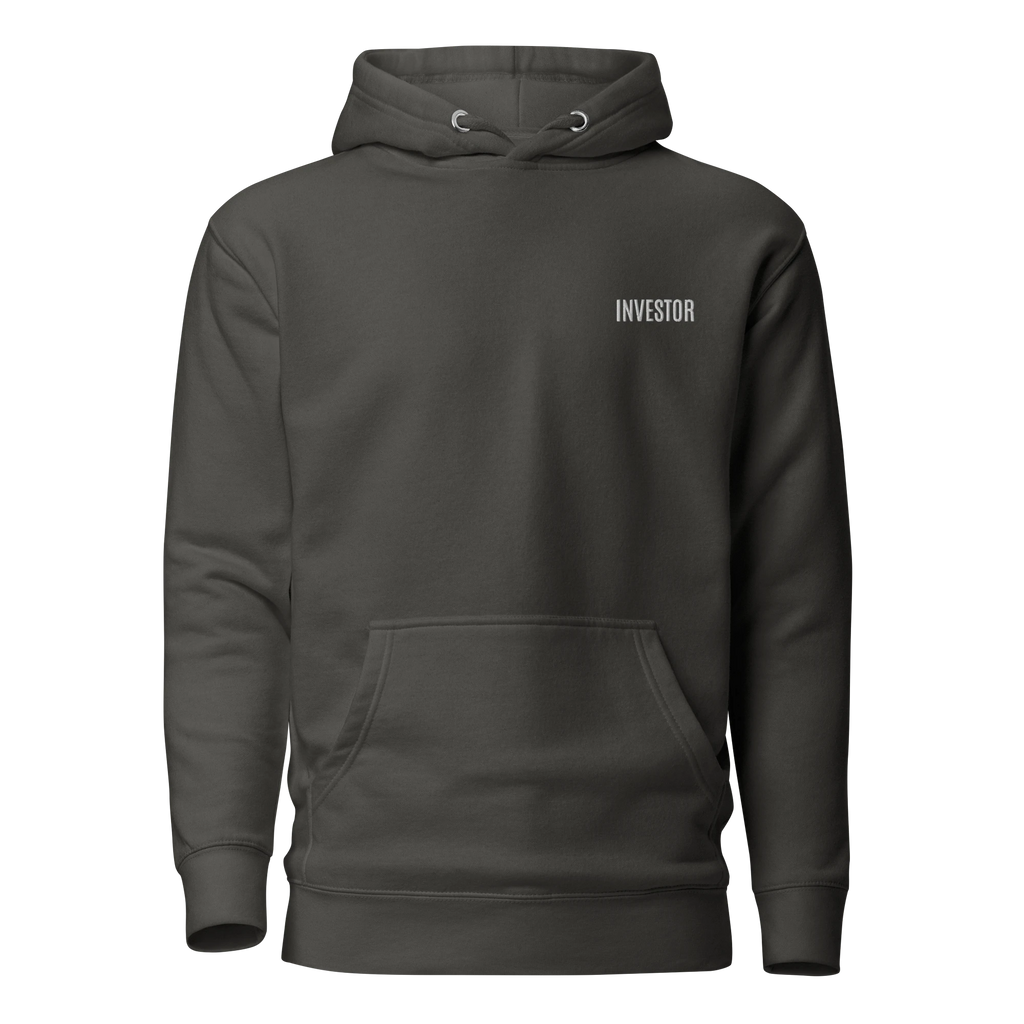 Trader Id Investor unisex premium embroidered pullover hoodie minimalism style trading streetwear clothing