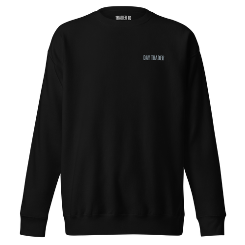 Trader Id Day Trader unisex premium embroidered crewneck sweatshirt minimalism style trading streetwear clothing