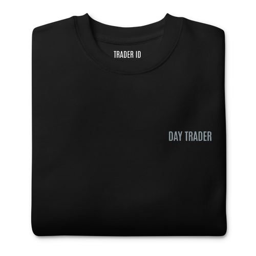 Trader Id Day Trader unisex premium embroidered crewneck sweatshirt minimalism style trading streetwear clothing