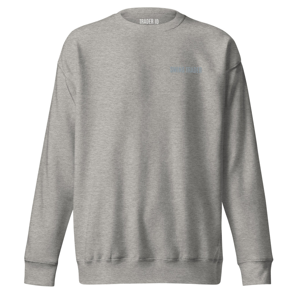 Trader Id Swing Trader unisex premium embroidered crewneck sweatshirt minimalism style trading streetwear clothing