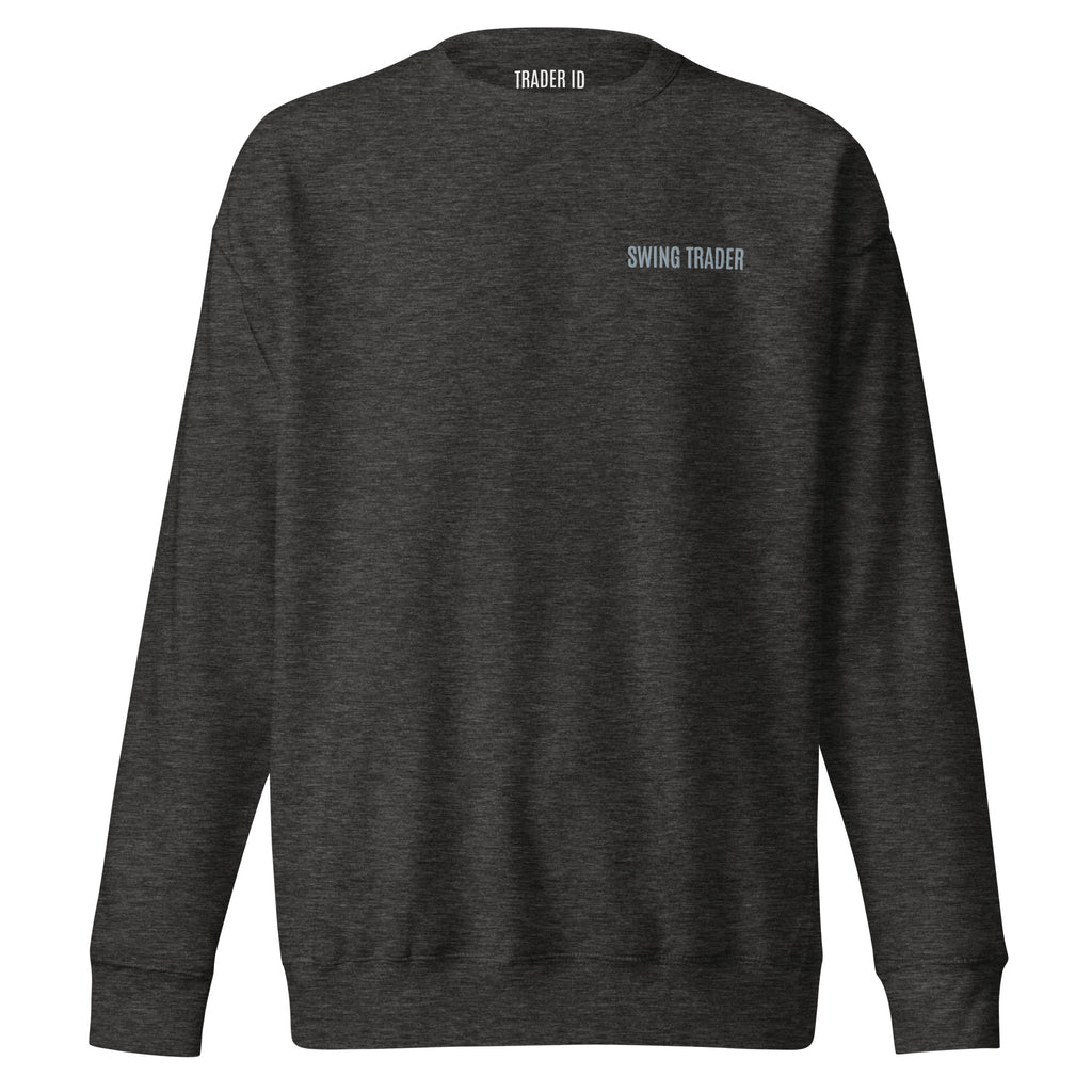 Trader Id Swing Trader unisex premium embroidered crewneck sweatshirt minimalism style trading streetwear clothing