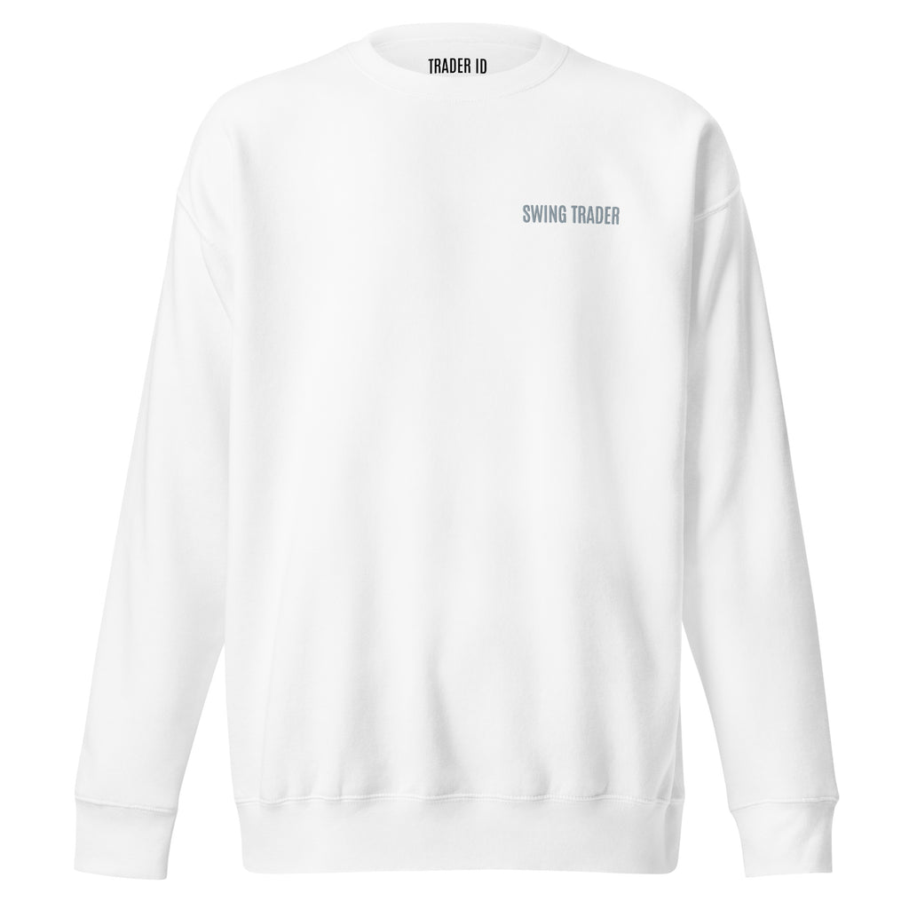 Trader Id Swing Trader unisex premium embroidered crewneck sweatshirt minimalism style trading streetwear clothing