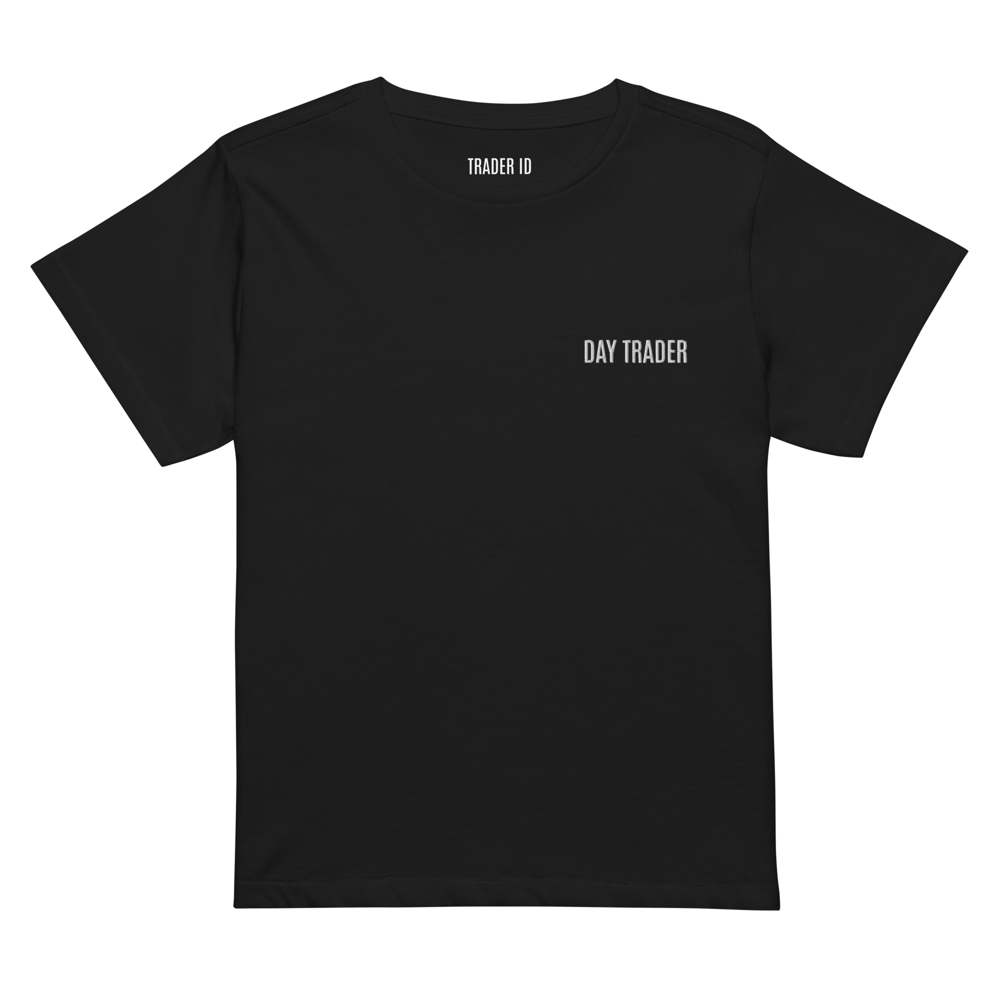 Trader Id Day Trader womens high-waisted embroidered t-shirt minimalism style female trading clothing