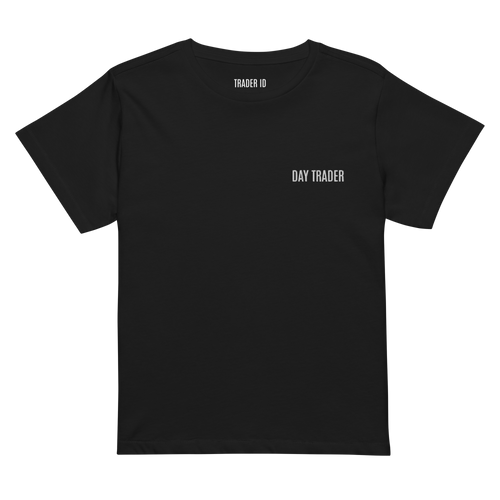 Trader Id Day Trader womens high-waisted embroidered t-shirt minimalism style female trading clothing