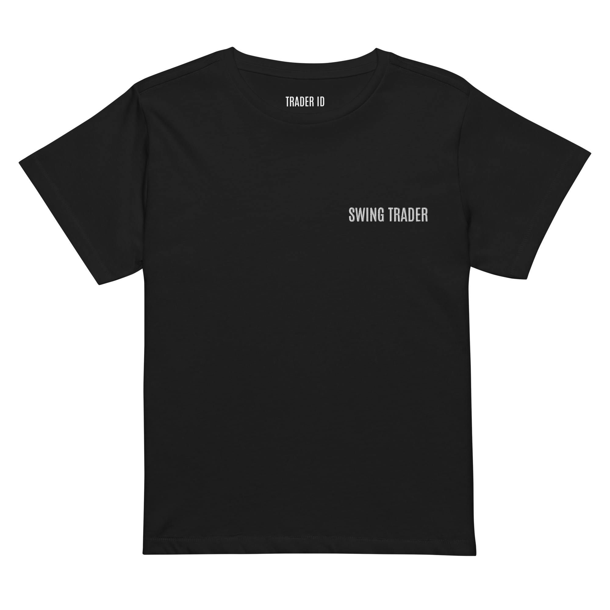 Trader Id Swing Trader womens high-waisted embroidered t-shirt minimalism style female trading clothing